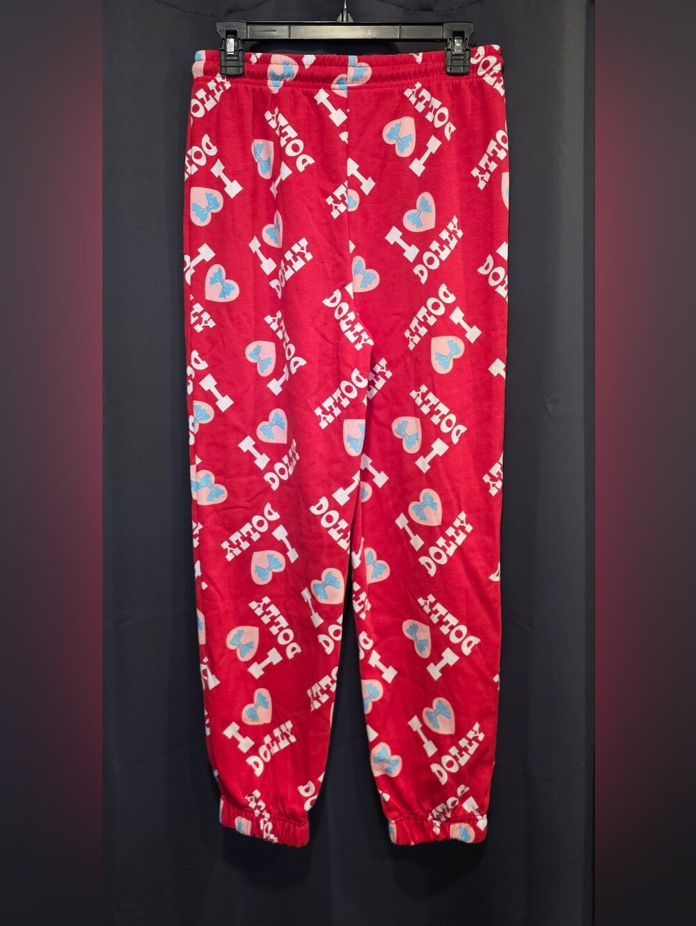 I Love Dolly Red Jogger Medium Drawstring